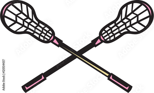 Lacrosse Stick Woodcut