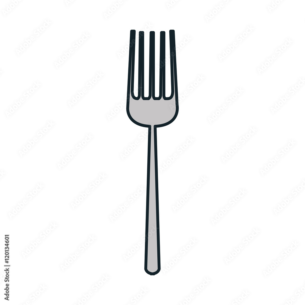 metal fork dinner utensil. silverware element. vector illustration metal fork dinner utensil. silverware element. vector illustration