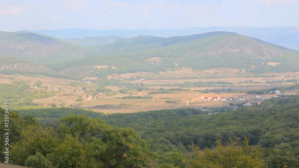 panoramic photography, mountain, village, sky panoramic photography, mountain, village, sky