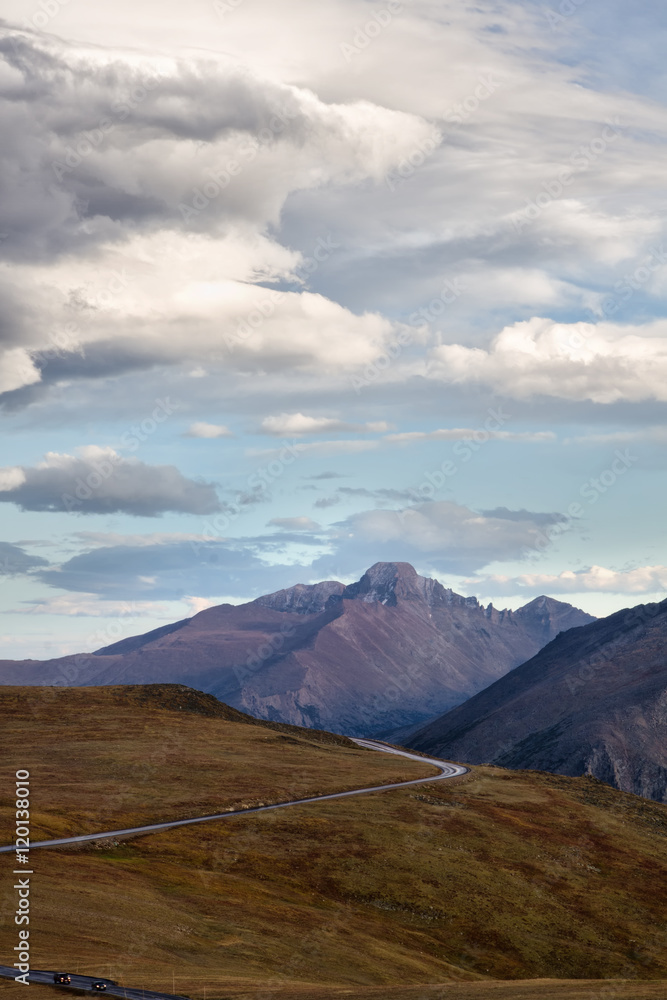 Longs Peak and Trail Ridge Road after a storm