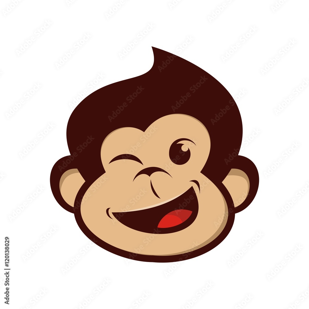 Naklejka premium Head of an monkey vector