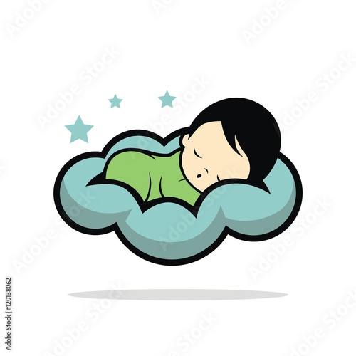 Sleep baby logo vector