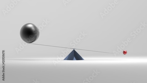 Schilderij op canvas 3d rendering Balance concept with nice background