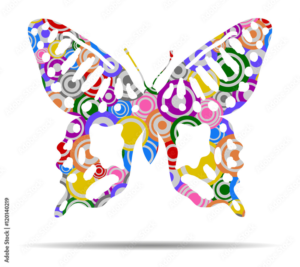 butterfly beauty circles icon vector