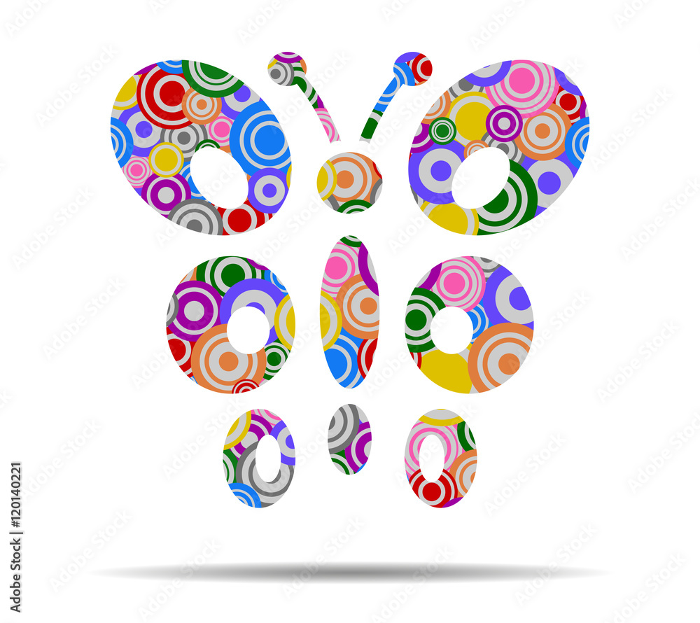 butterfly circles icon vector butterfly circles icon vector