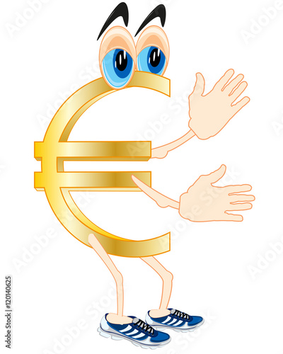 Cartoon of the sign euro photo