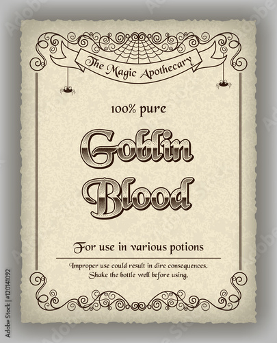 Halloween apothecary label