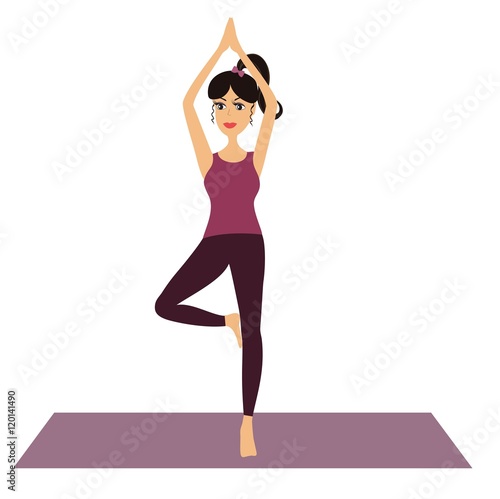 Young Girl doing yoga vector illustration