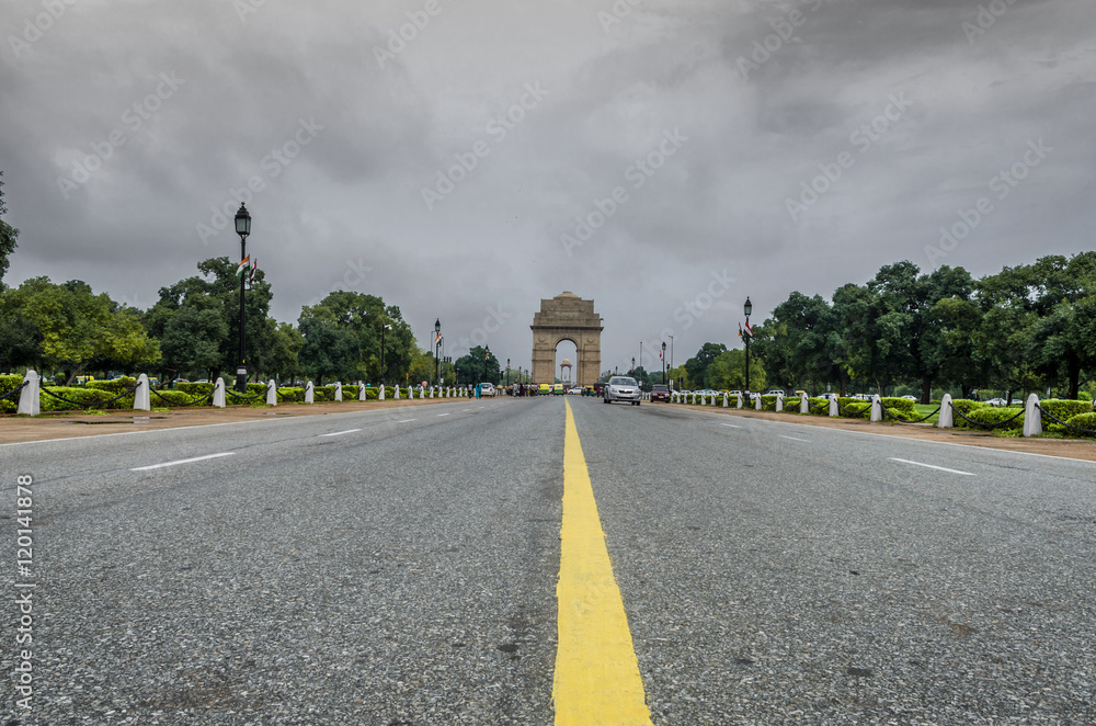 India Gate new delhi india dramatic clouds