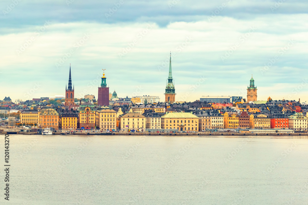 Fototapeta premium Panorama of the Old Town (Gamla Stan) in Stockholm, Sweden