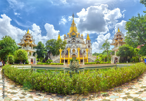 Ho Chi Minh City, Vietnam - August 23, 2016: Panorama Buu Long Buddhist temple, pagoda expressed in many cultures Buddhism currently in Ho Chi Minh City, Vietnam