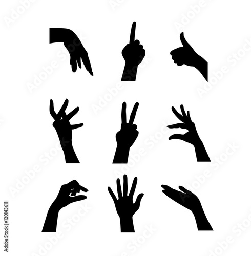 Mix set of Hand silhouettes
