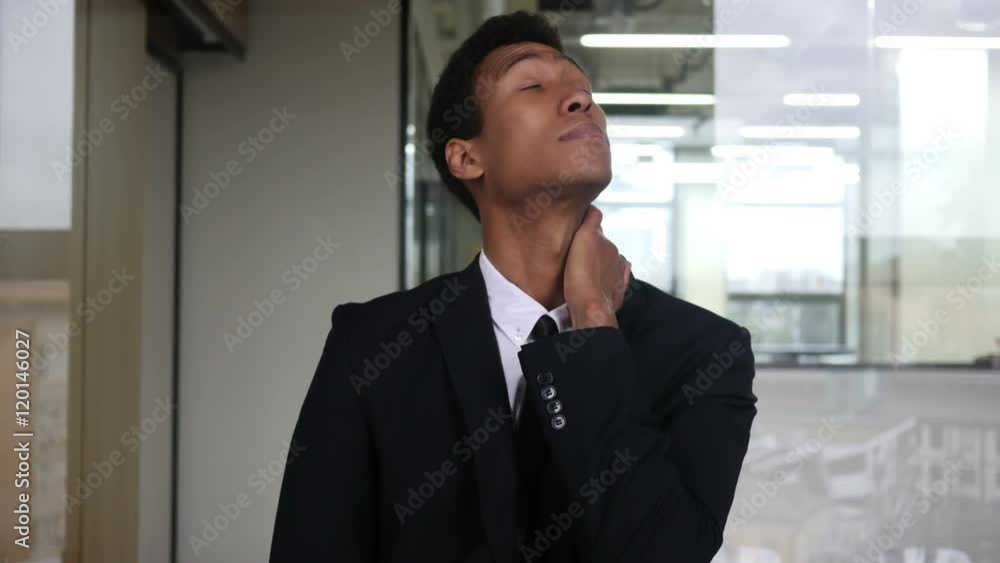 Tired Black Businessman in Office Tired Black Businessman in Office