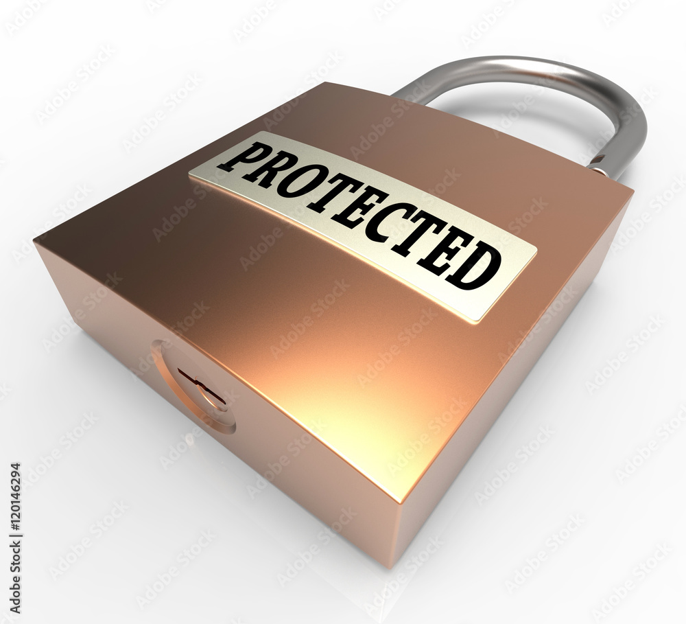 Protected Padlock Means Secured Lock 3d Rendering Protected Padlock Means Secured Lock 3d Rendering