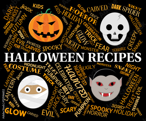 Halloween Recipes Represents Trick Or Treat Cookery