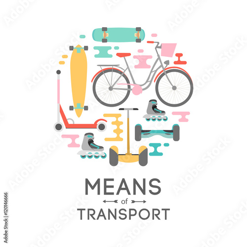 Means of transport background illustration