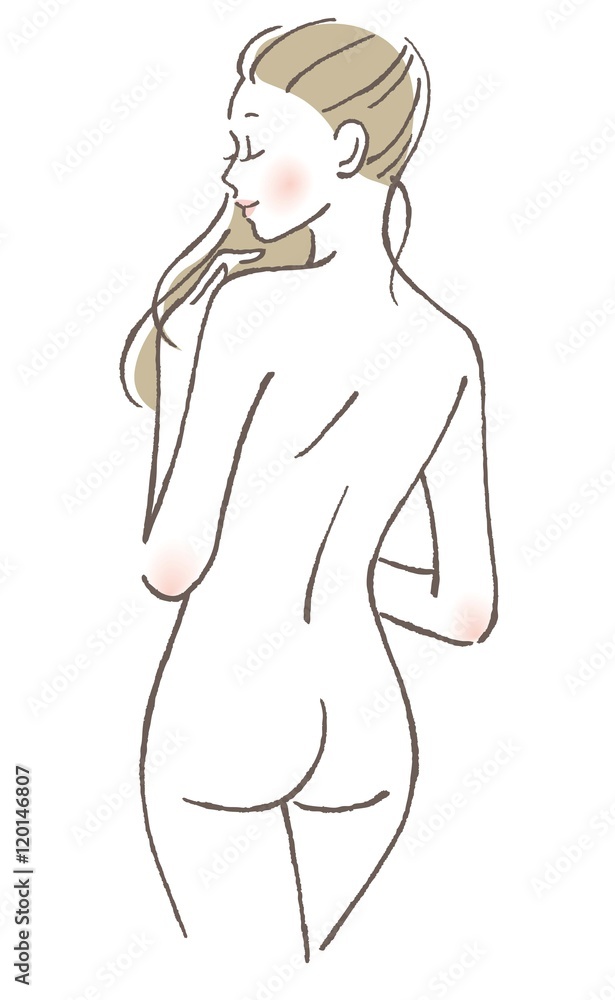 全裸　後ろ姿 後ろ姿 女性 裸 Stock ベクター | Adobe Stock