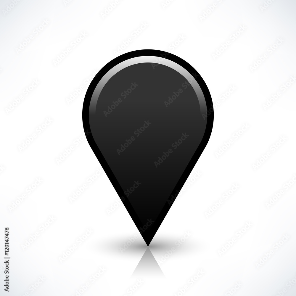 Black blank map pin sign round location icon Black blank map pin sign round location icon