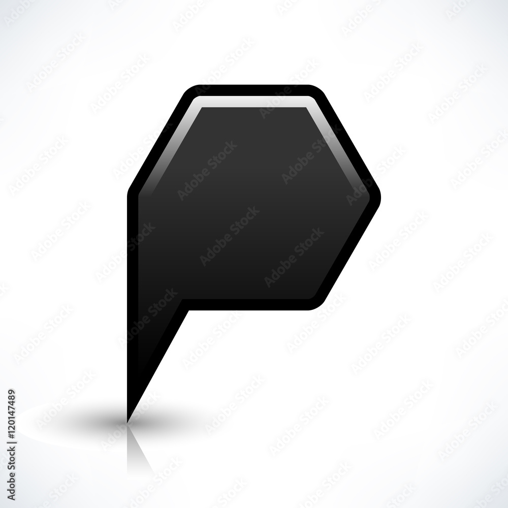 Black blank map pin sign hexagon location icon Black blank map pin sign hexagon location icon