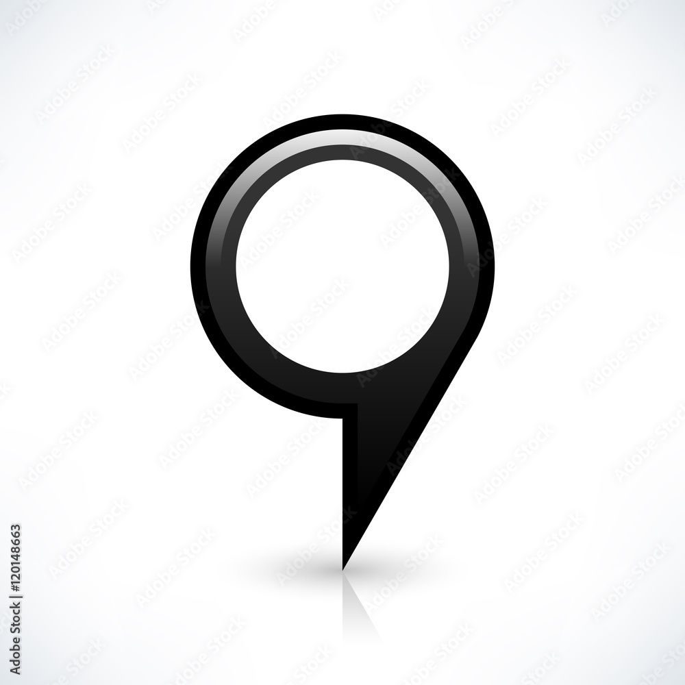 Black blank map pin sign round location icon Black blank map pin sign round location icon