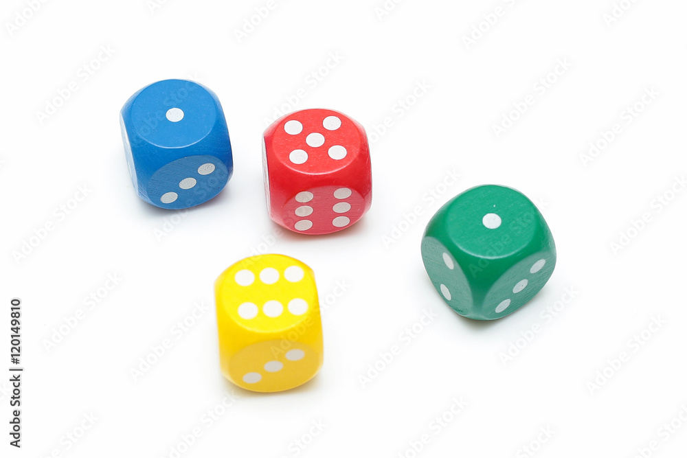 Dice concept for business risk, chance, good luck or gambling Dice concept for business risk, chance, good luck or gambling