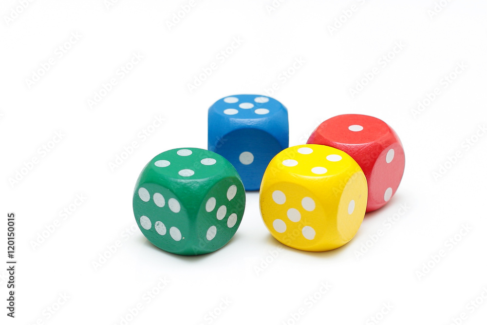Dice concept for business risk, chance, good luck or gambling Dice concept for business risk, chance, good luck or gambling