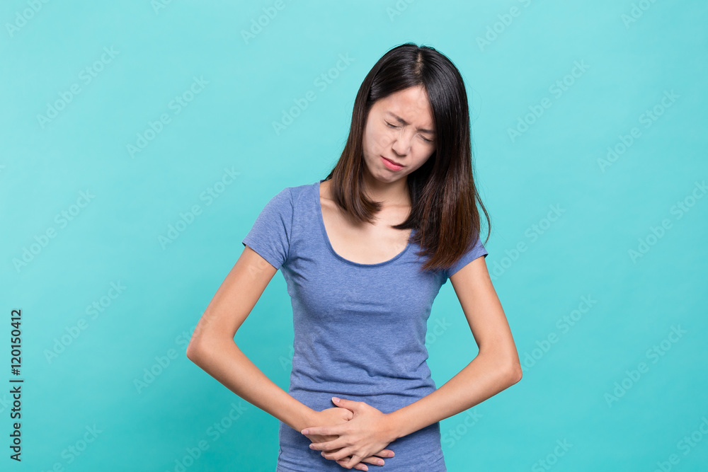 Young woman having stomach ache Young woman having stomach ache