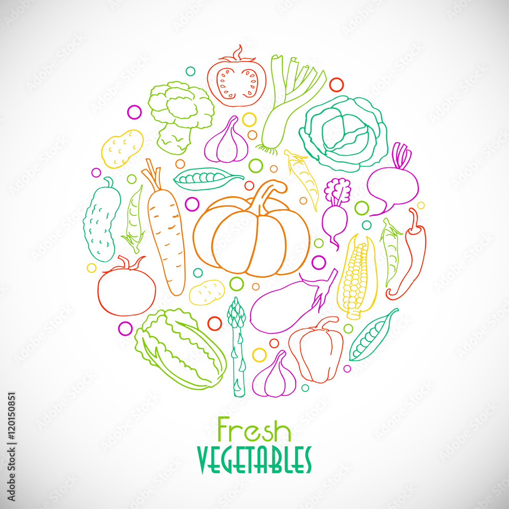 Fototapeta premium Stylish vegetables in a circle