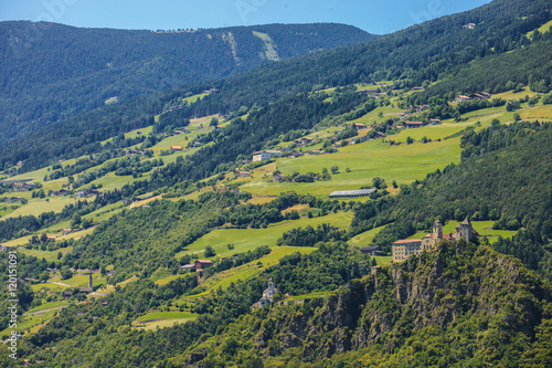 Fototapeta Naklejka Na Ścianę i Meble -  Amazing view of Sabiona Castle in Chiusa (Klausen), Northern Italy