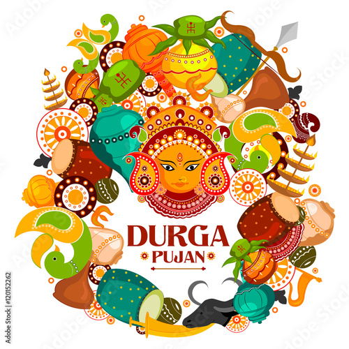 Happy Durga Puja India festival holiday background
