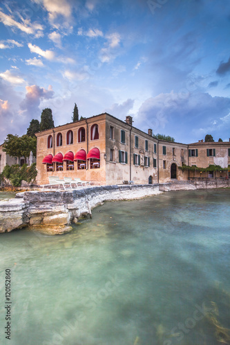 Beautiful sunset in villa Lake Garda