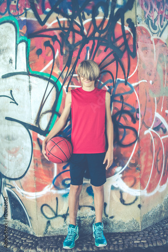 basketball player - vintage style photo