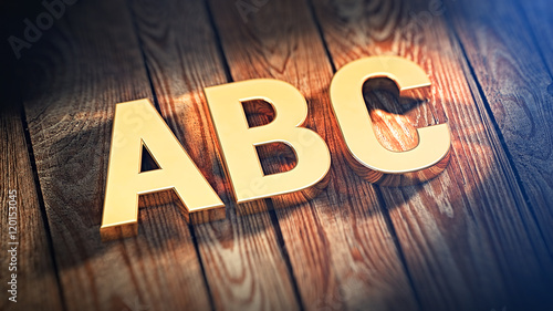 Word ABC on wood planks