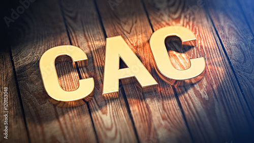 Acronym CAC on wood planks