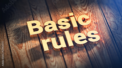 Phrase Basic rules on wood planks