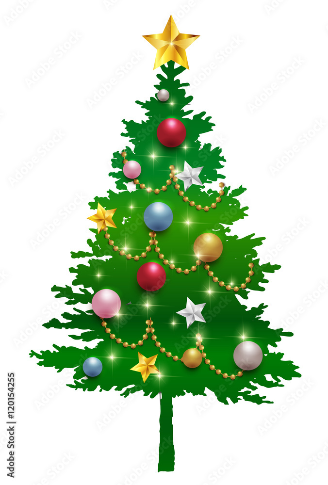 クリスマスツリー モミの木 星 アイコン Stock Vector Adobe Stock