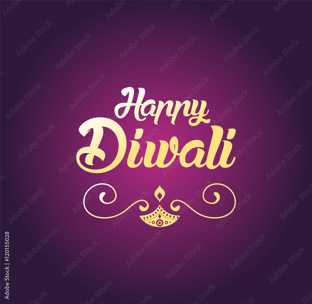 Happy Diwali greeting card for Hindu community, Indian festival, background illustration