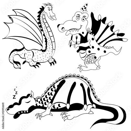 dragon black cartoon illustration