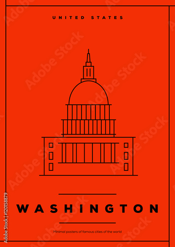 Minimal Washington City Poster Design