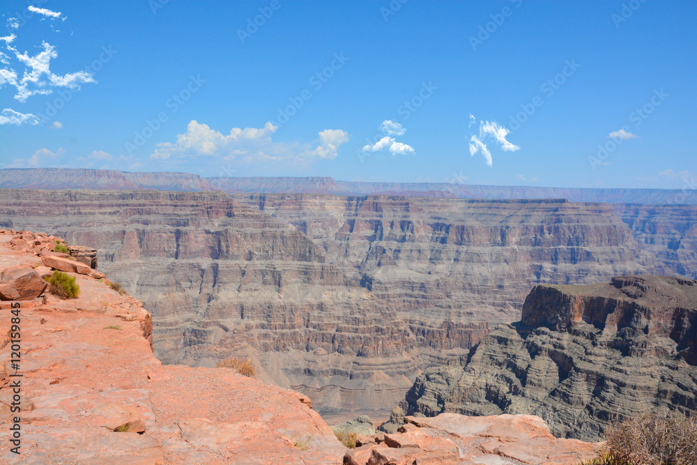 View of Grand Canyon and Colorado River from Skywalk, West Rim, Arizona