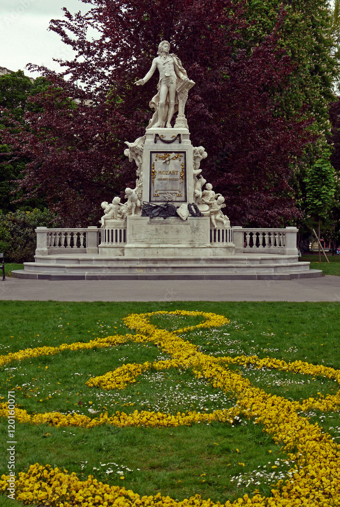The Mozart monument, Vienna. AUSTRIA.