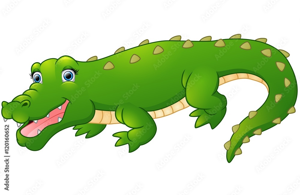 Obraz premium Cute cartoon crocodile