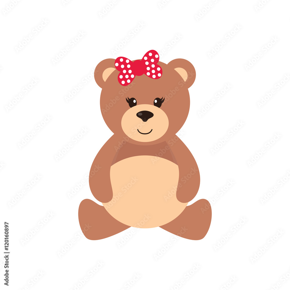 Fototapeta premium cartoon bear girl sitting