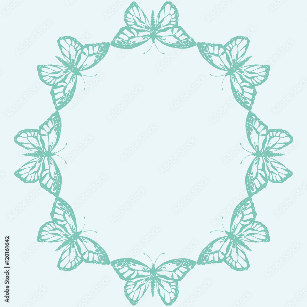 Vector illustration with magic hand drawn butterfly Vector illustration with magic hand drawn butterfly