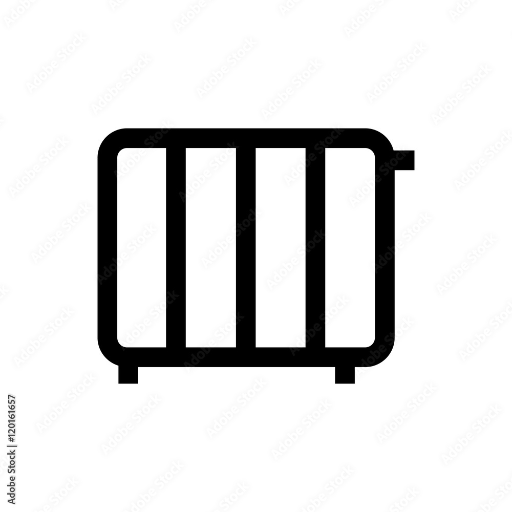 Radiator line icon. Radiator line icon.