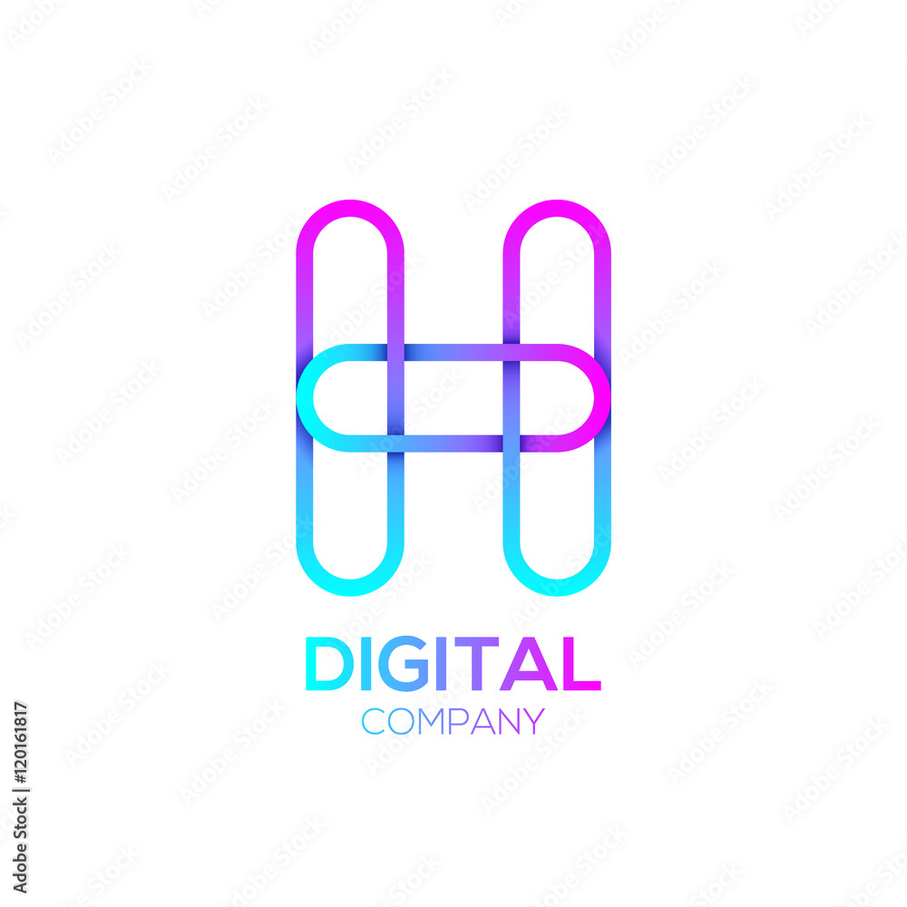 Letter L Logo Design.Linked shape circle symbol,Digital,pink blue Letter L Logo Design.Linked shape circle symbol,Digital,pink blue