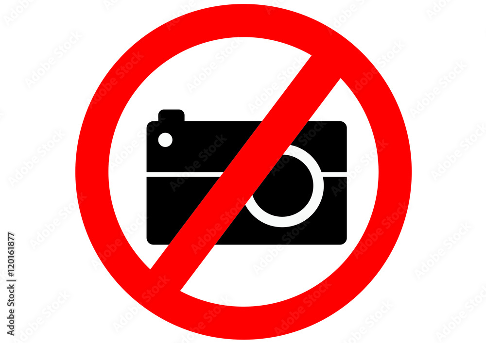 Fotografieren verboten; Piktogramm; Verbotsschild; Bilder; Aufnahmen;  Fotos; Kamera; Hinweis; Recht Stock-Vektorgrafik | Adobe Stock