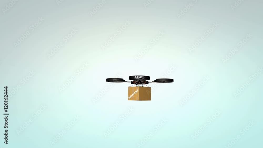 Computer generated, Drone delivery, quadcopter Computer generated, Drone delivery, quadcopter