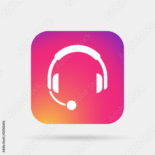 icon headphones with microphone