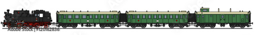 Hand drawing of a classic steam passenger train